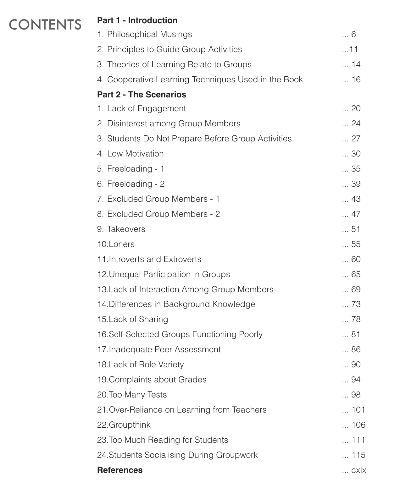 Contents page