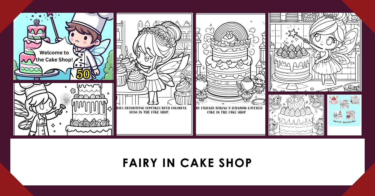 An Miner Coloring Book Fairy In Cake Shop For Kids Banner