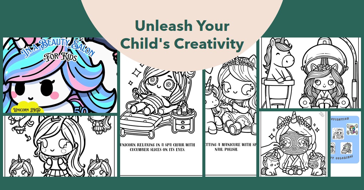 Banner Blog Post A4 An Miner Coloring Book Unicorn In a Beauty Salon