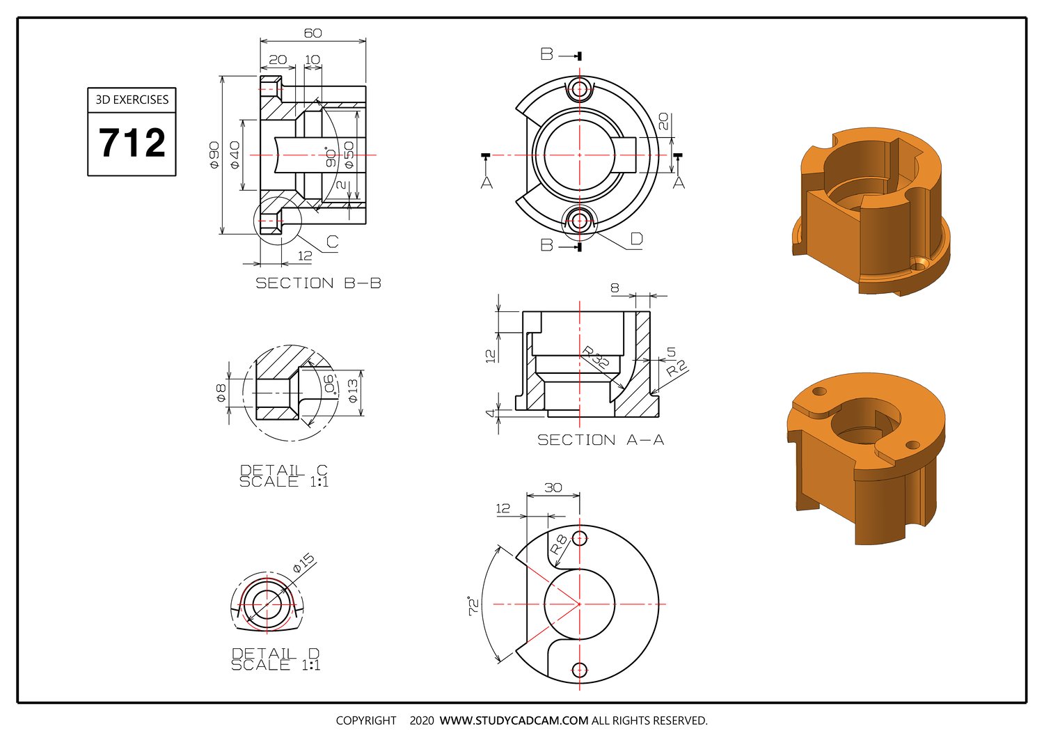 STUDYCADCAM 3D MODELING EXERCISES 712 (PDF) - Payhip
