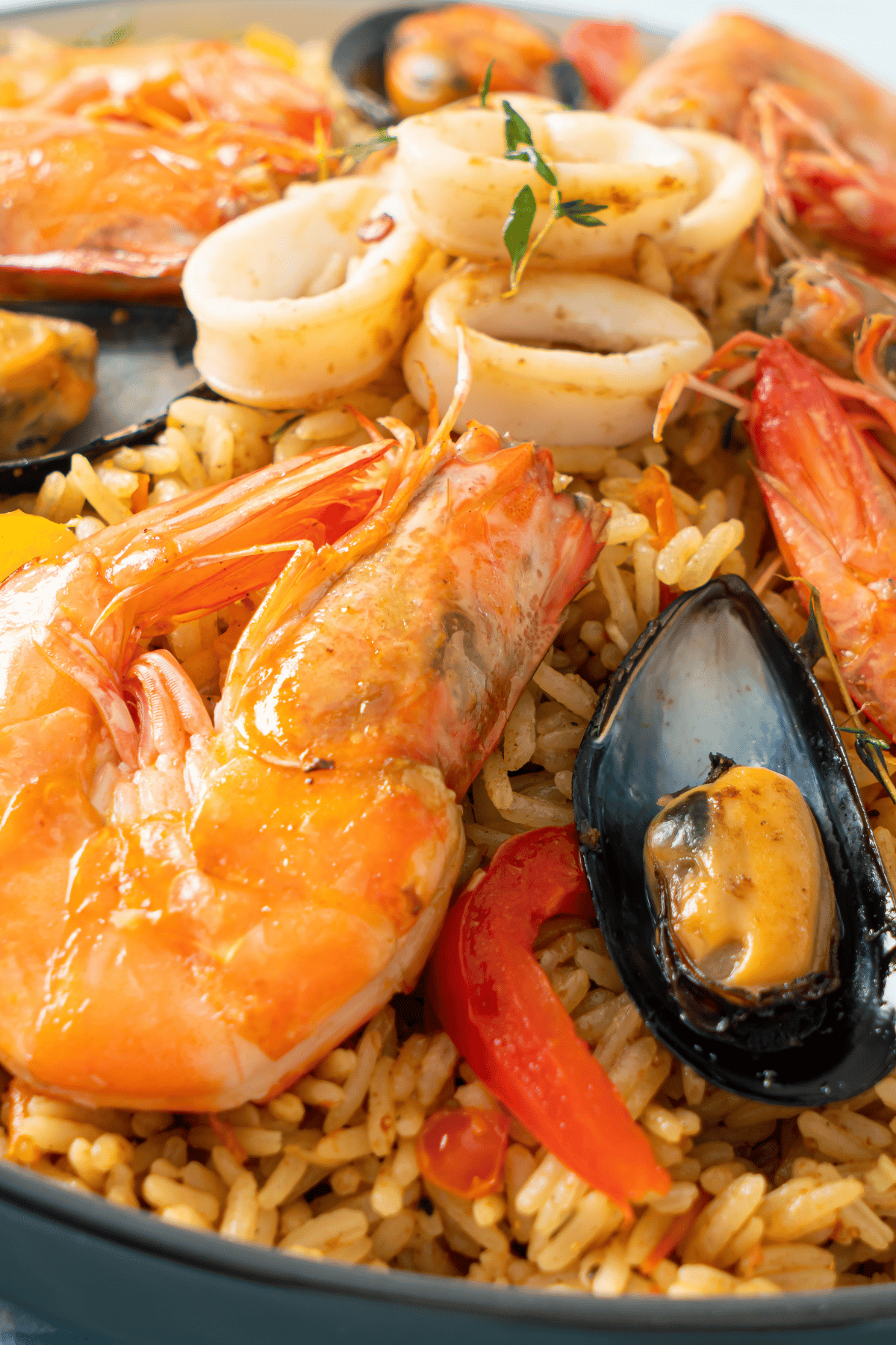 Saffron-infused Seafood Paella with Blood Orange Salsa
