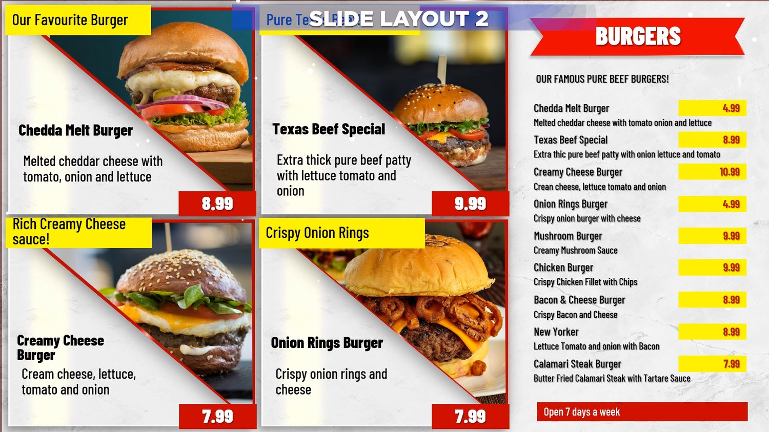 Digital Menu PowerPoint Template
