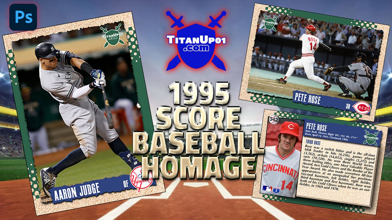 1995 Score Baseball Homage Photoshop PSD Templates