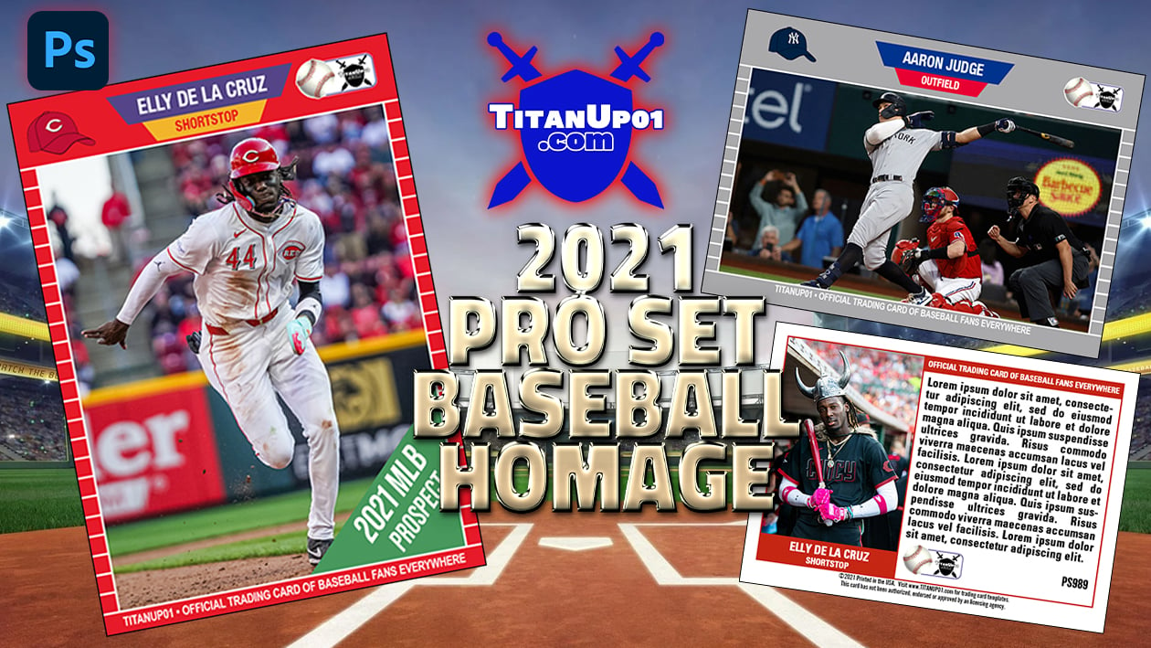2021 Pro Set Baseball Homage Photoshop PSD Templates
