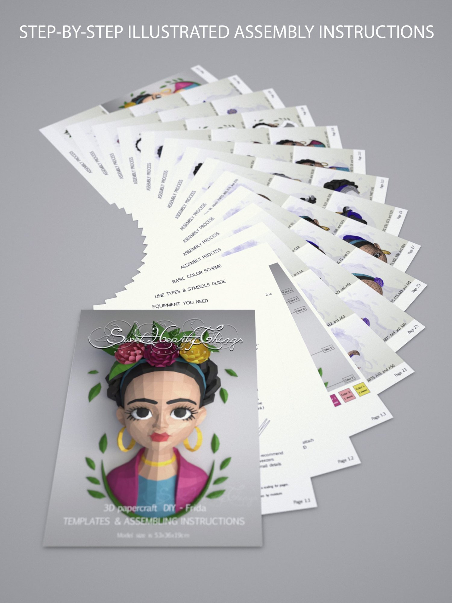 3d-papercraft-frida-kahlo-pdf-templates-payhip