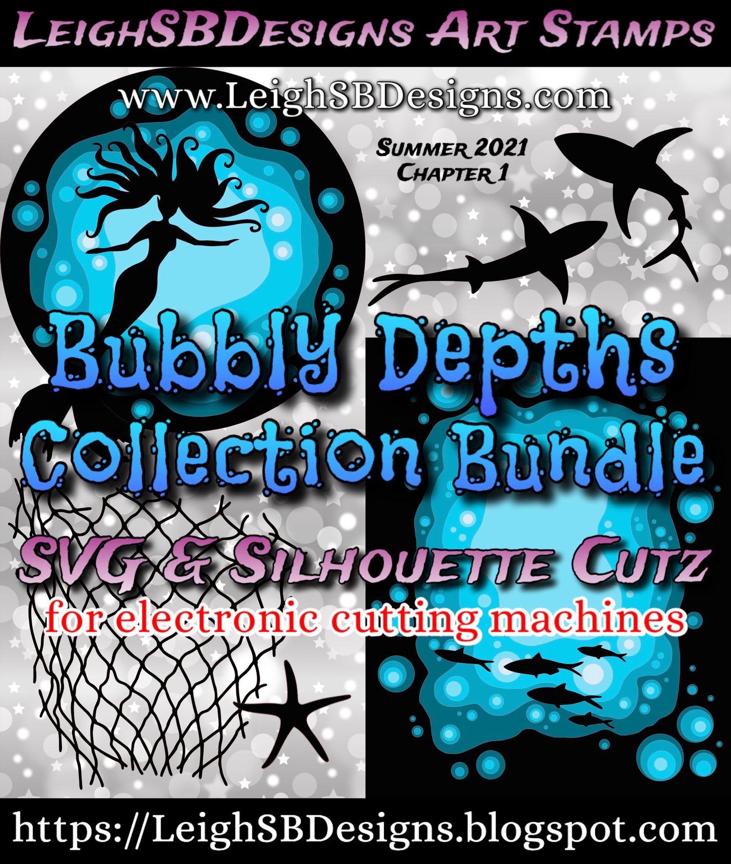 LeighSBDesigns Bubbly Depths SVG Cutz Collection Bundle
