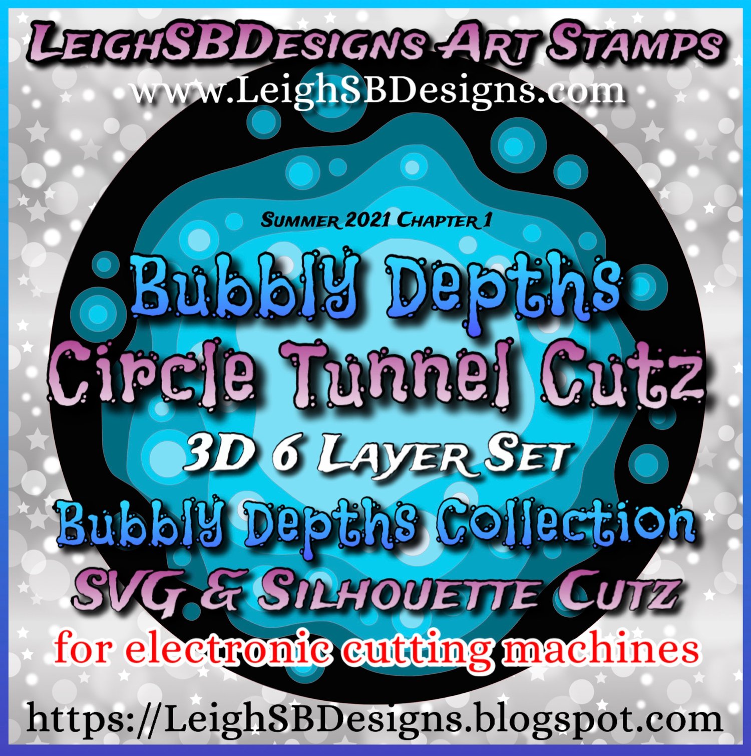 LeighSBDesigns Bubbly Depths Circle Tunnel SVG Cutz
