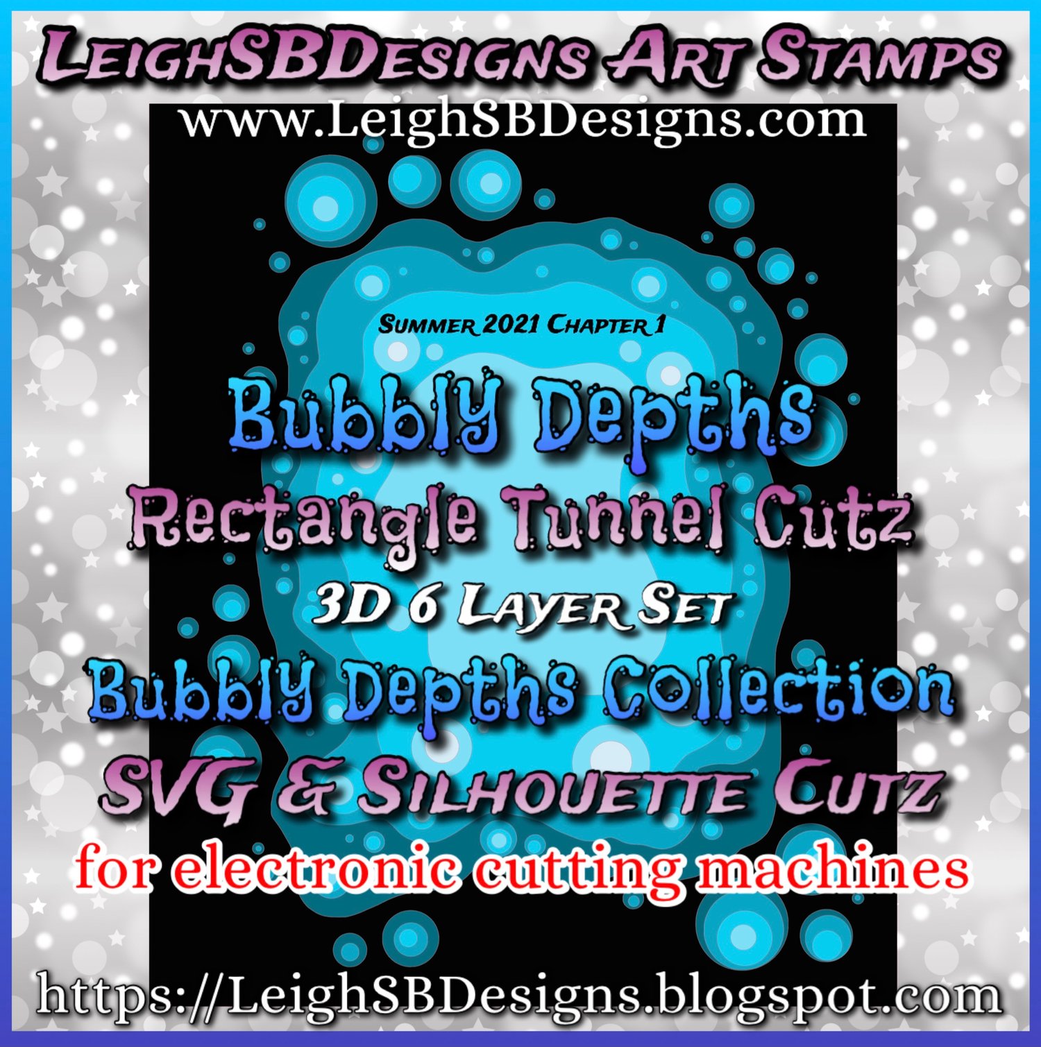 LeighSBDesigns Bubbly Depths Rectangle Tunnel SVG Cutz