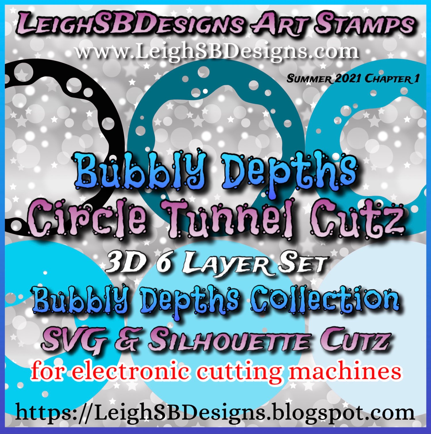 LeighSBDesigs Bubbly Depths Circle Tunnel SVG Cutz