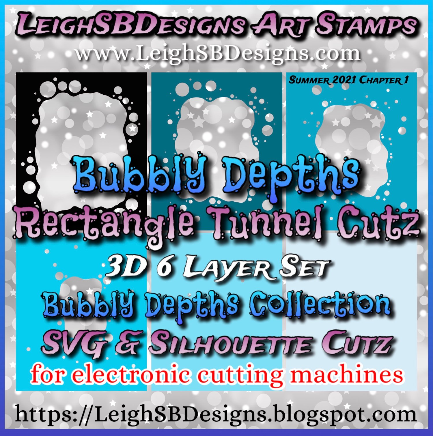 LeighSBDesigns Bubbly Depths Rectangle Tunnel SVG Cutz