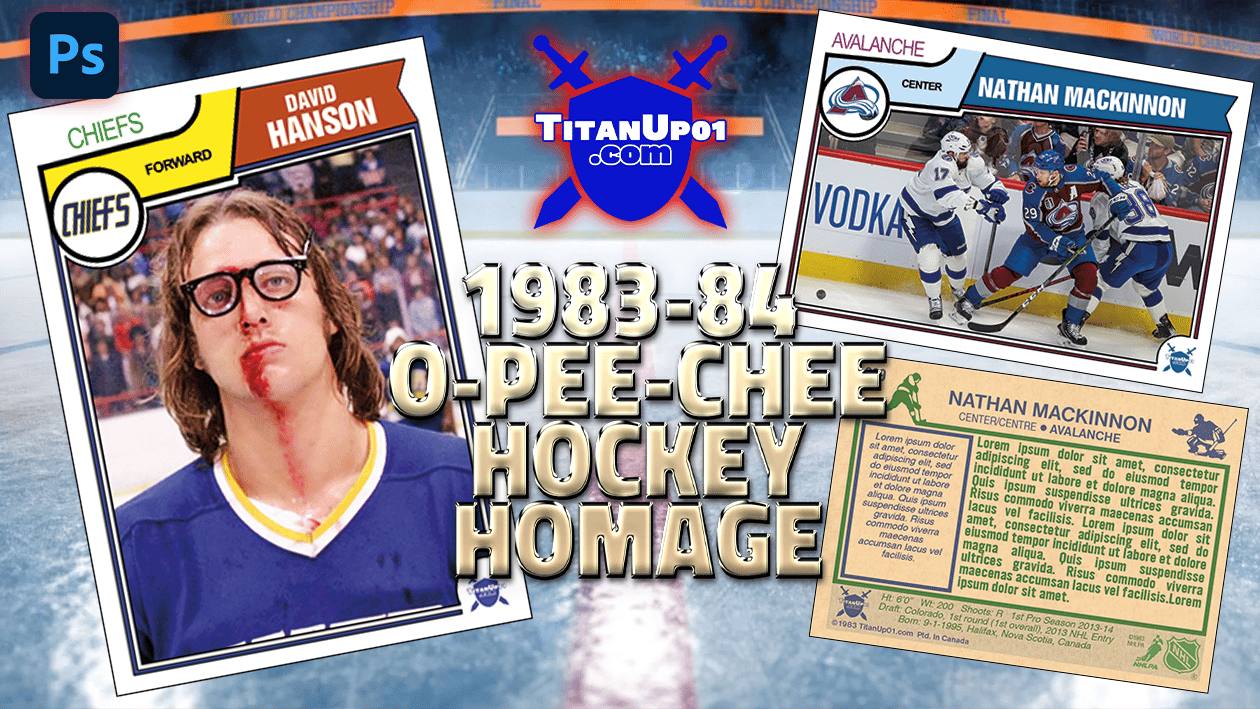 1983-84 O-Pee-Chee Hockey Homage Photoshop PSD Templates