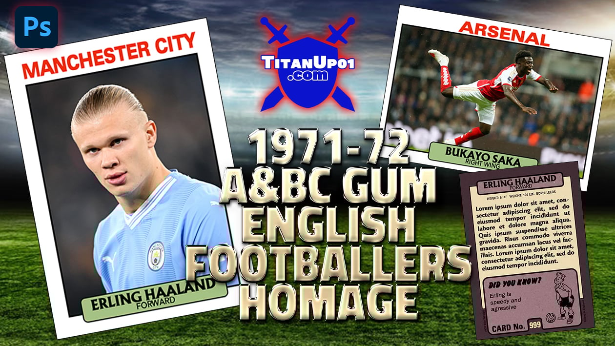 1971-72 A&BC Gum English Footballers Homage Photoshop PSD Templates