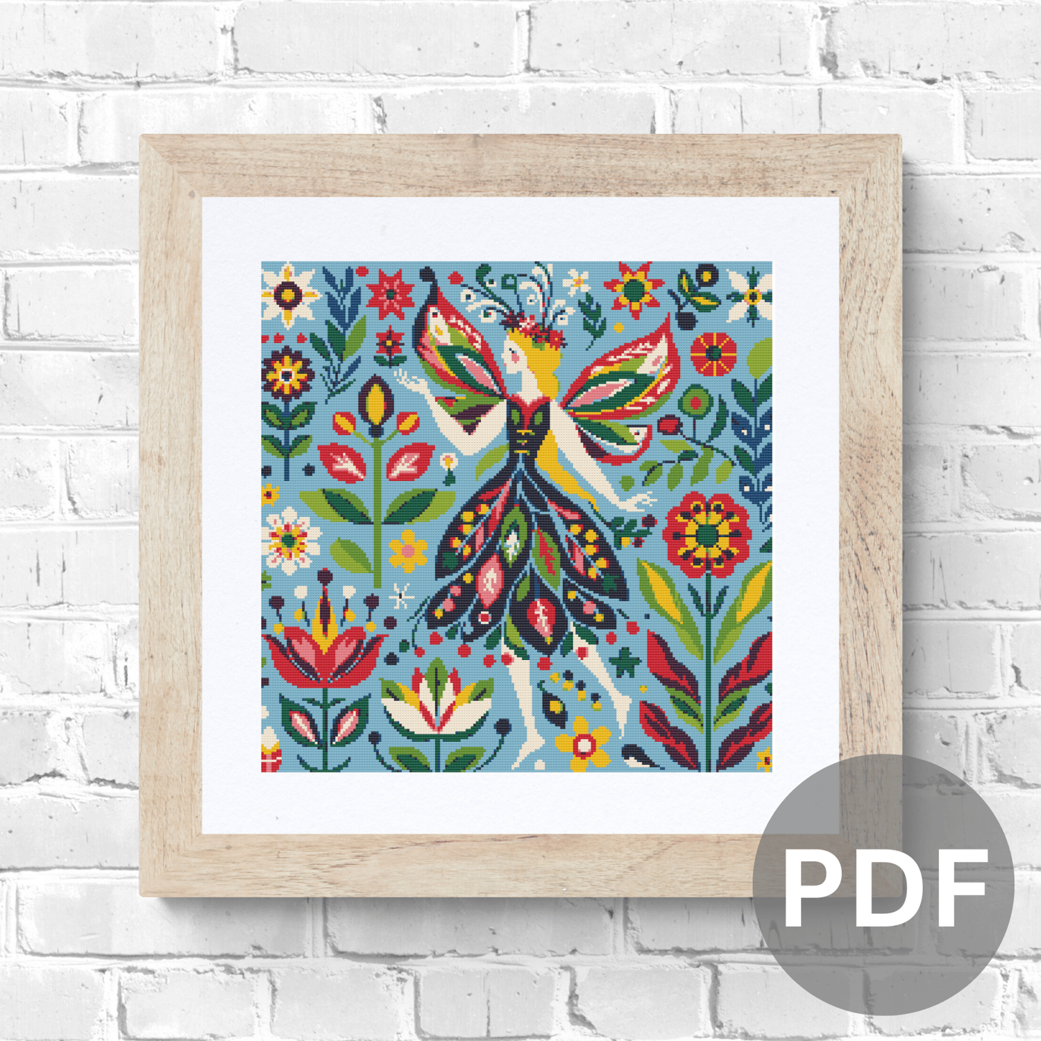 Flower Fairy Cross Stitch Pattern PDF Instant Digital Download