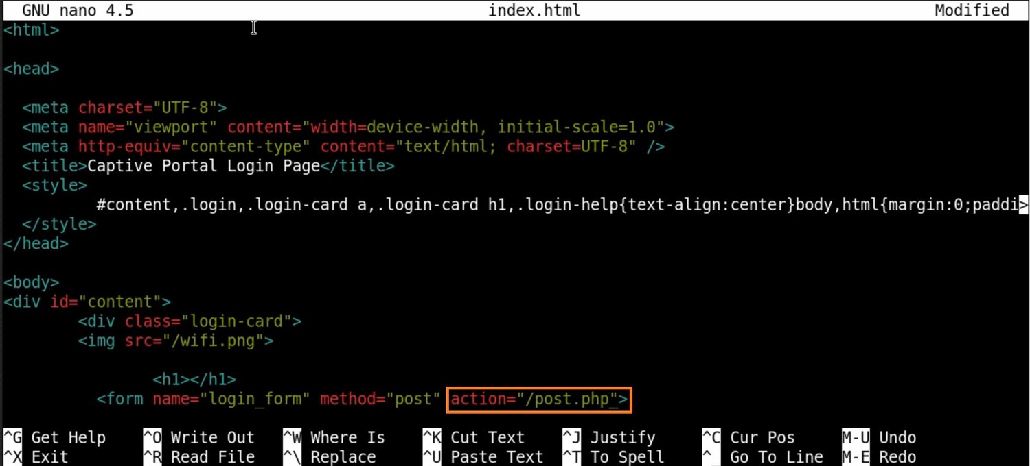 Capture Login Information from the Captive Portal using a PHP Script