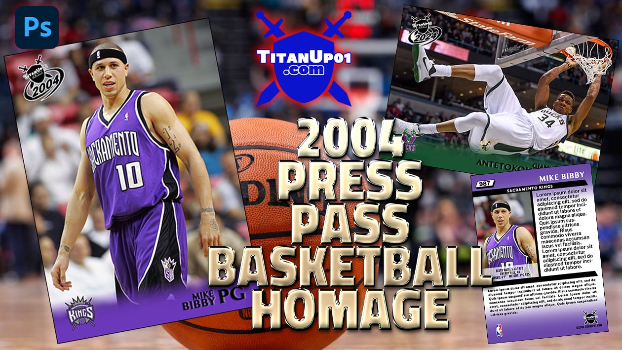 2004 Press Pass Basketball Homage Photoshop PSD Templates