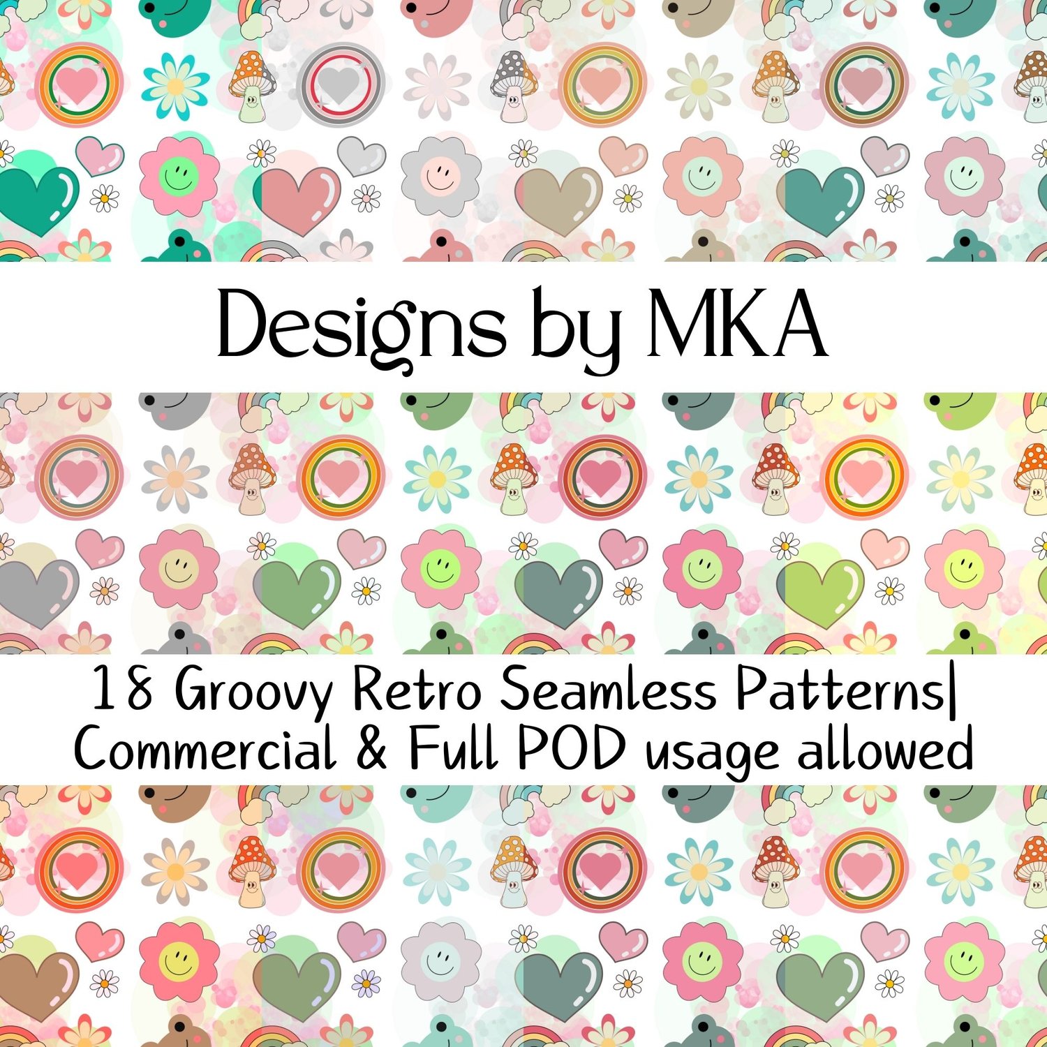 Groovy Retro Patterns for Commercial Use - Payhip