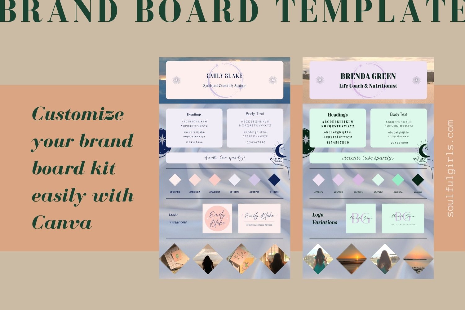 Customize your brand board kit easily with Canva.