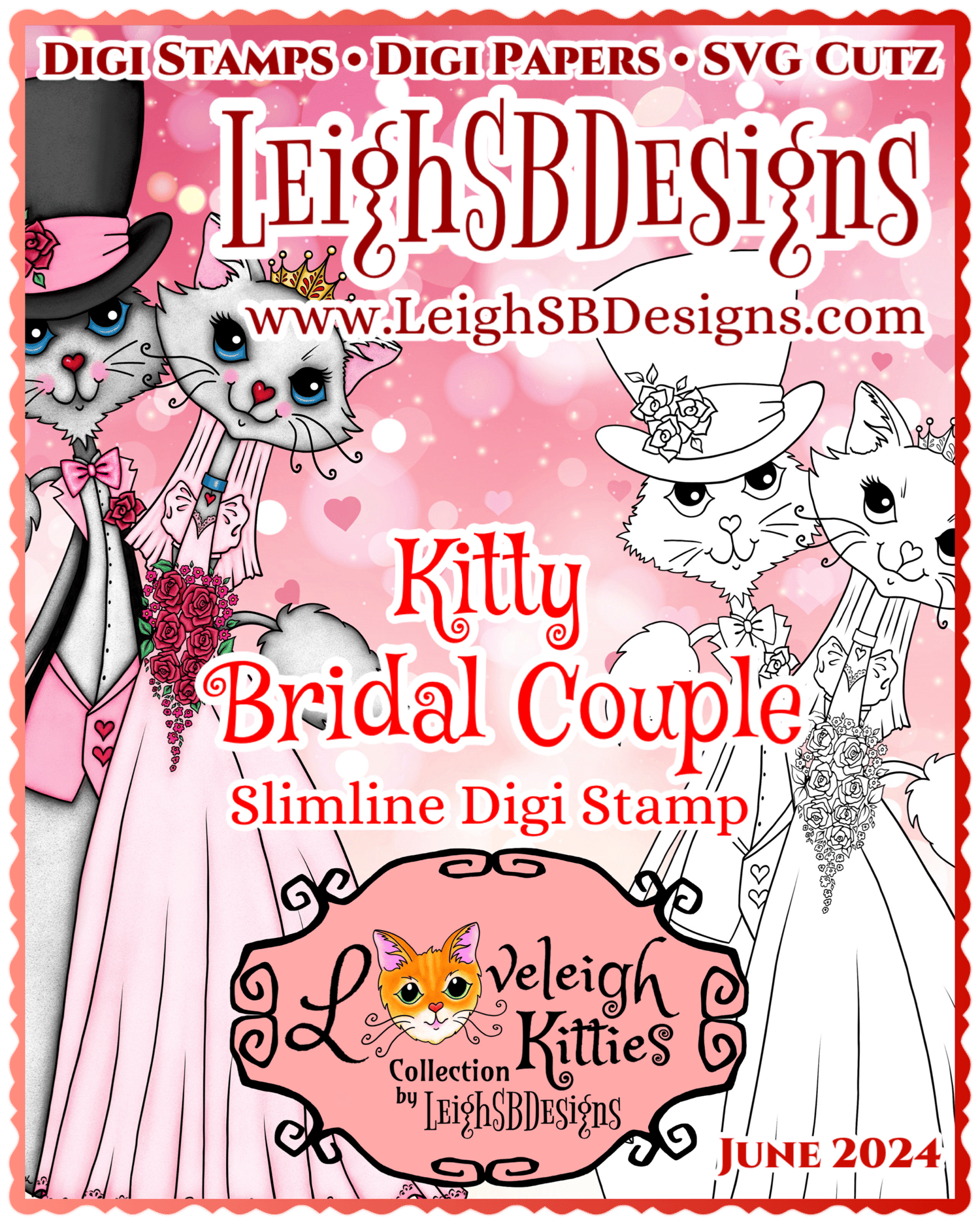 LeighSBDesigns Kitty Bridal Couple