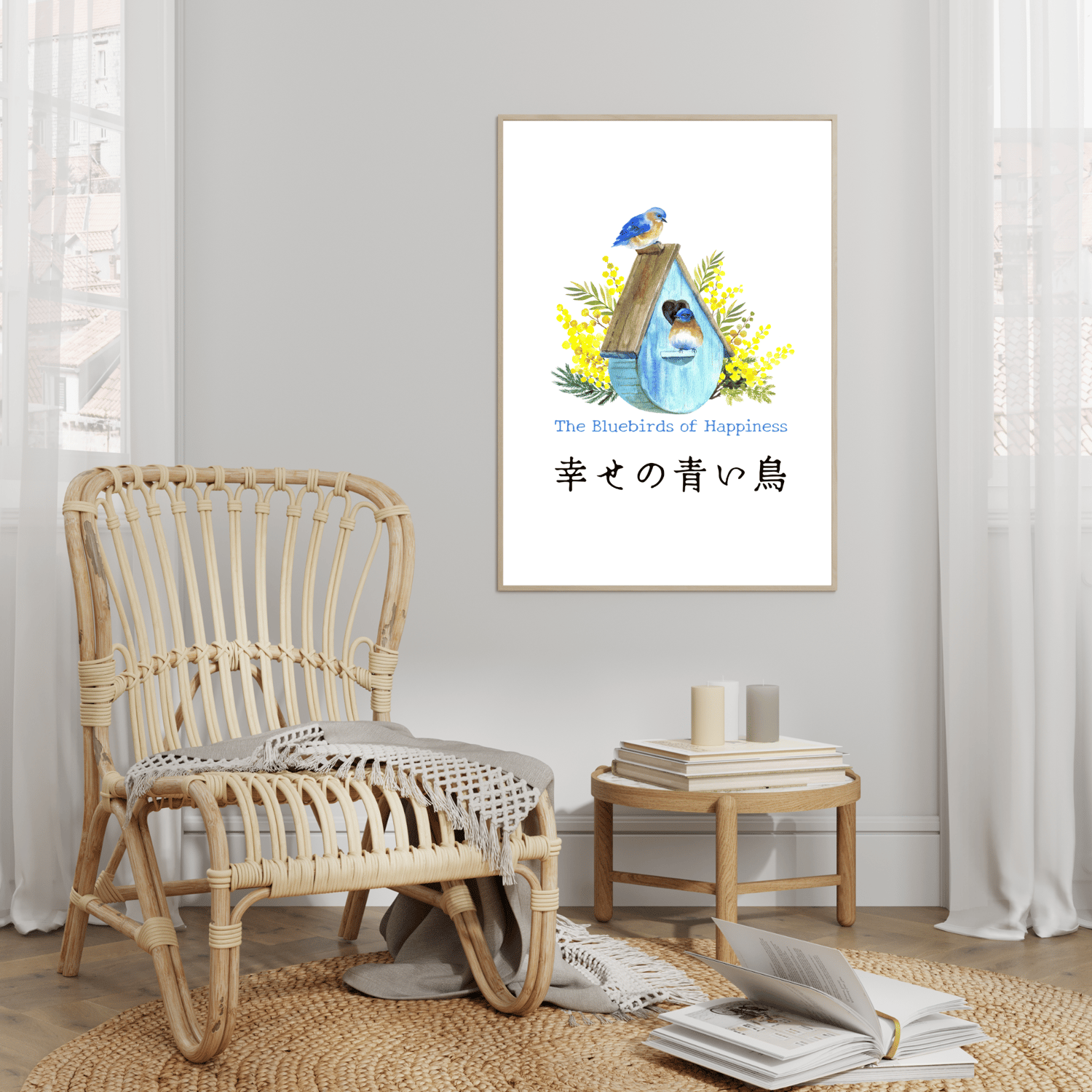 blue birds wall decor