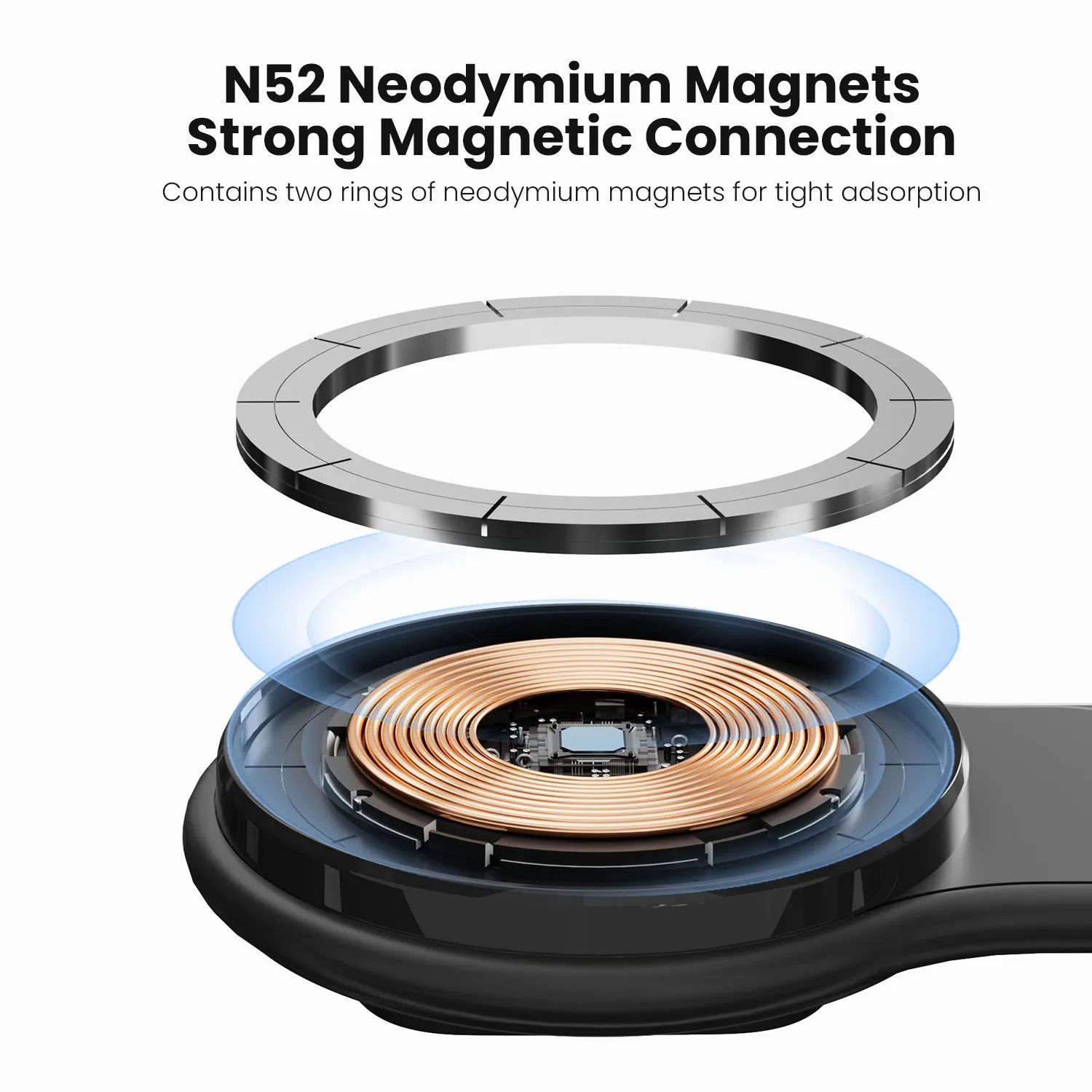 VyVylabs M01 Bendable Magnetic Car Phone Holder Wireless Charging