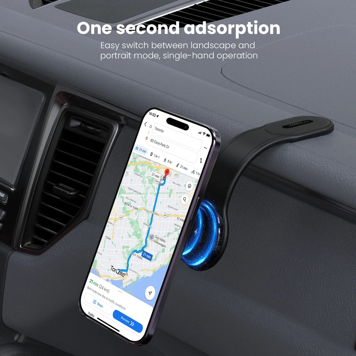 VyVylabs M01 Bendable Magnetic Car Phone Holder Wireless Charging