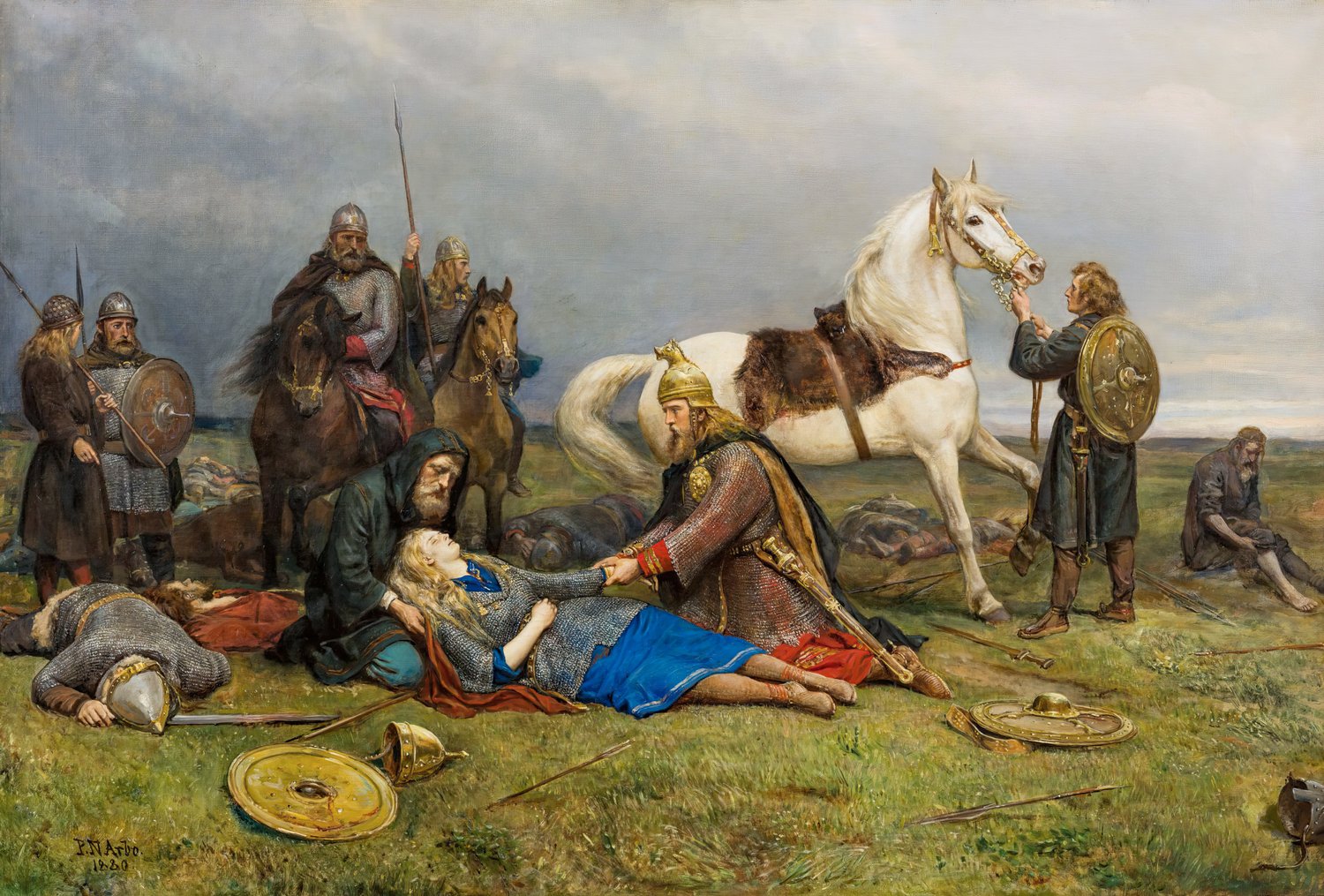 絵画 『ミレニアム』 NORRY Valkyrie's Death or Hervor's Death by Peter Nicolai Arbo