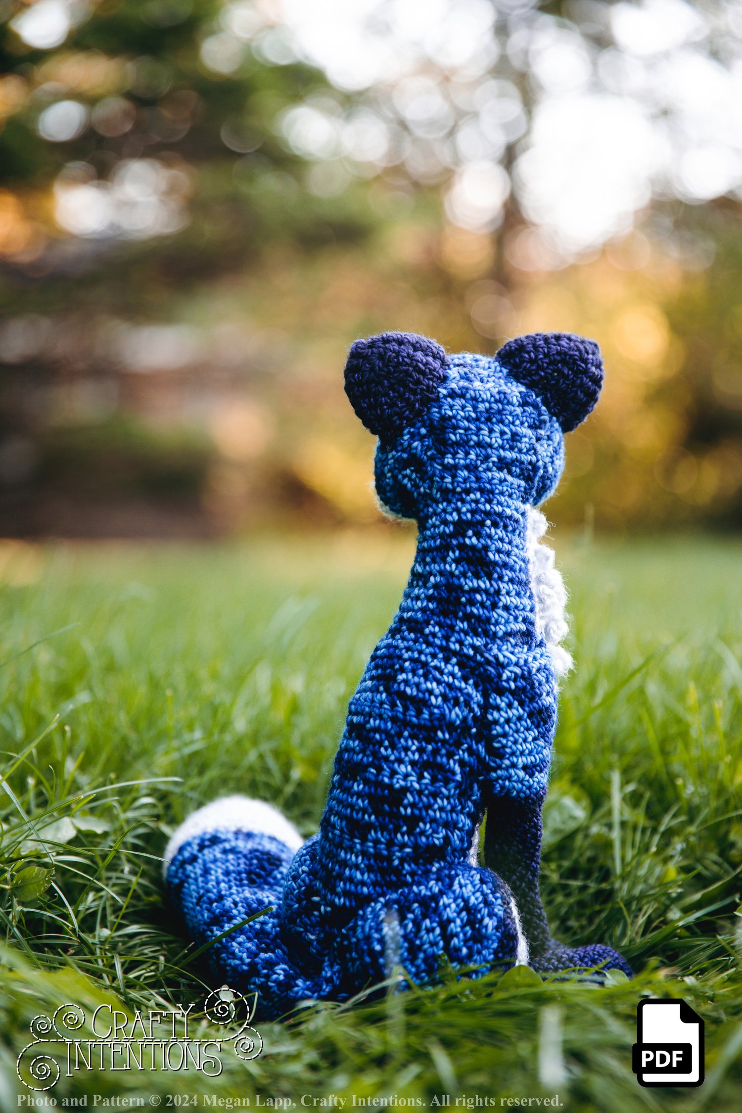 美品¥80,300♡FOXEY"Crochet"(Ｆ・ミッドナイトブルー) Large Sitting Fox Crochet Pattern by Crafty Intentions