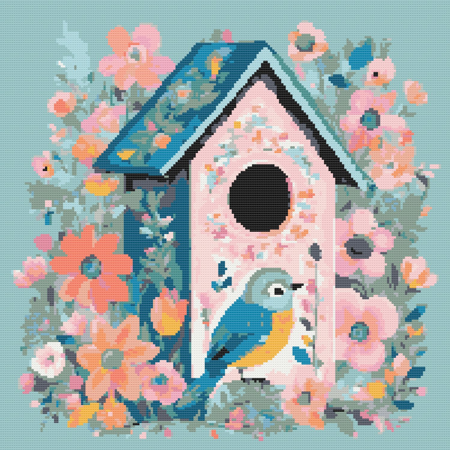 Birdbox Cross Stitch Pattern PDF Instant Digital Download