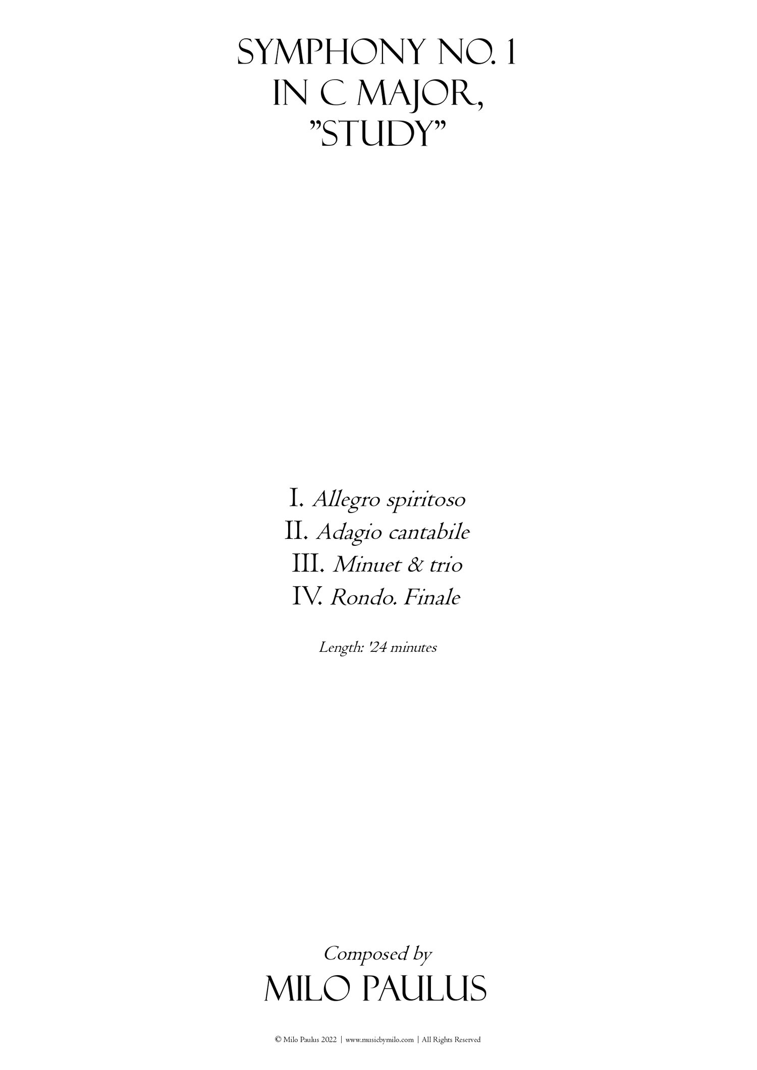 milo paulus score title page 2 study sinfonietta