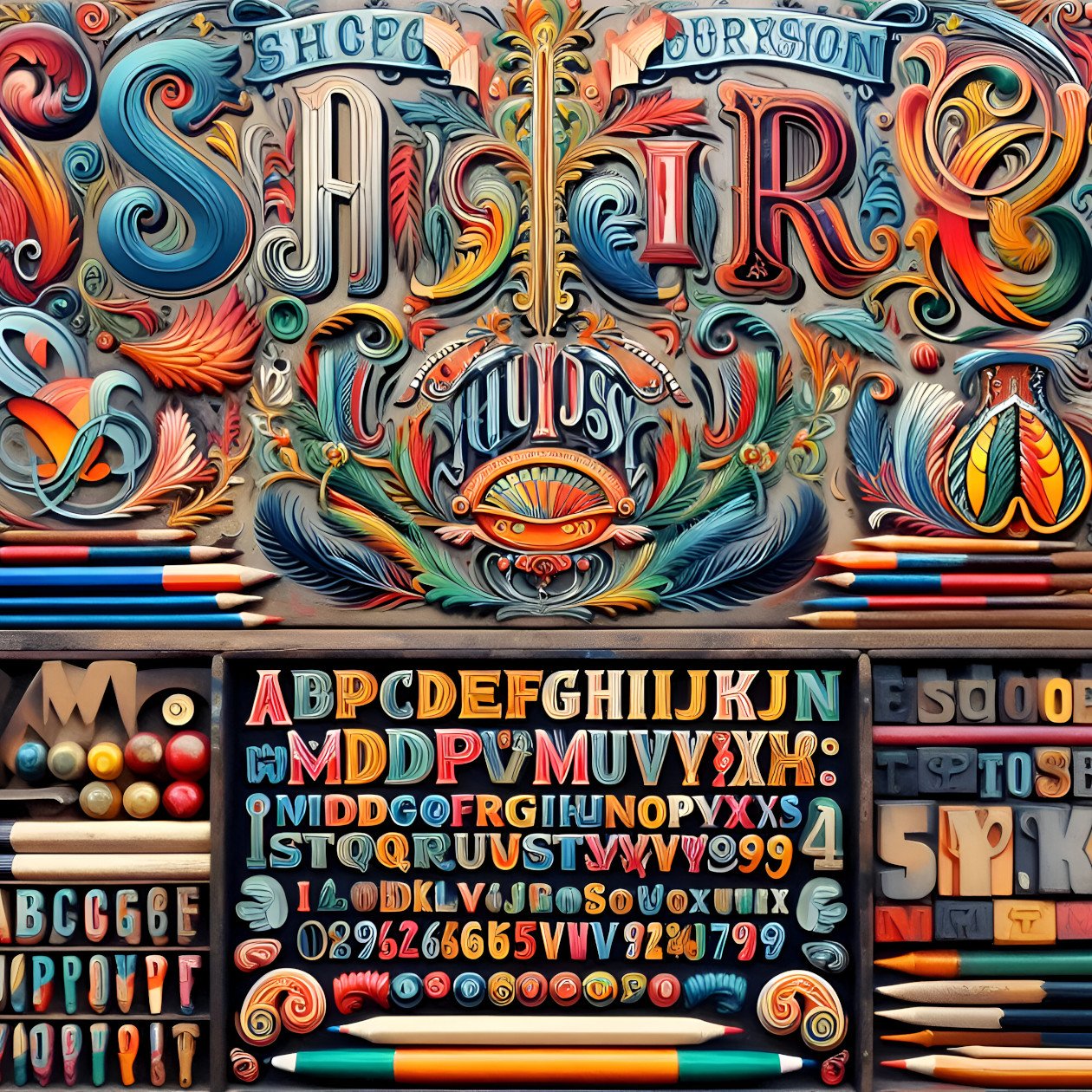 Colorful Image of Alphabet and Decorative Letters