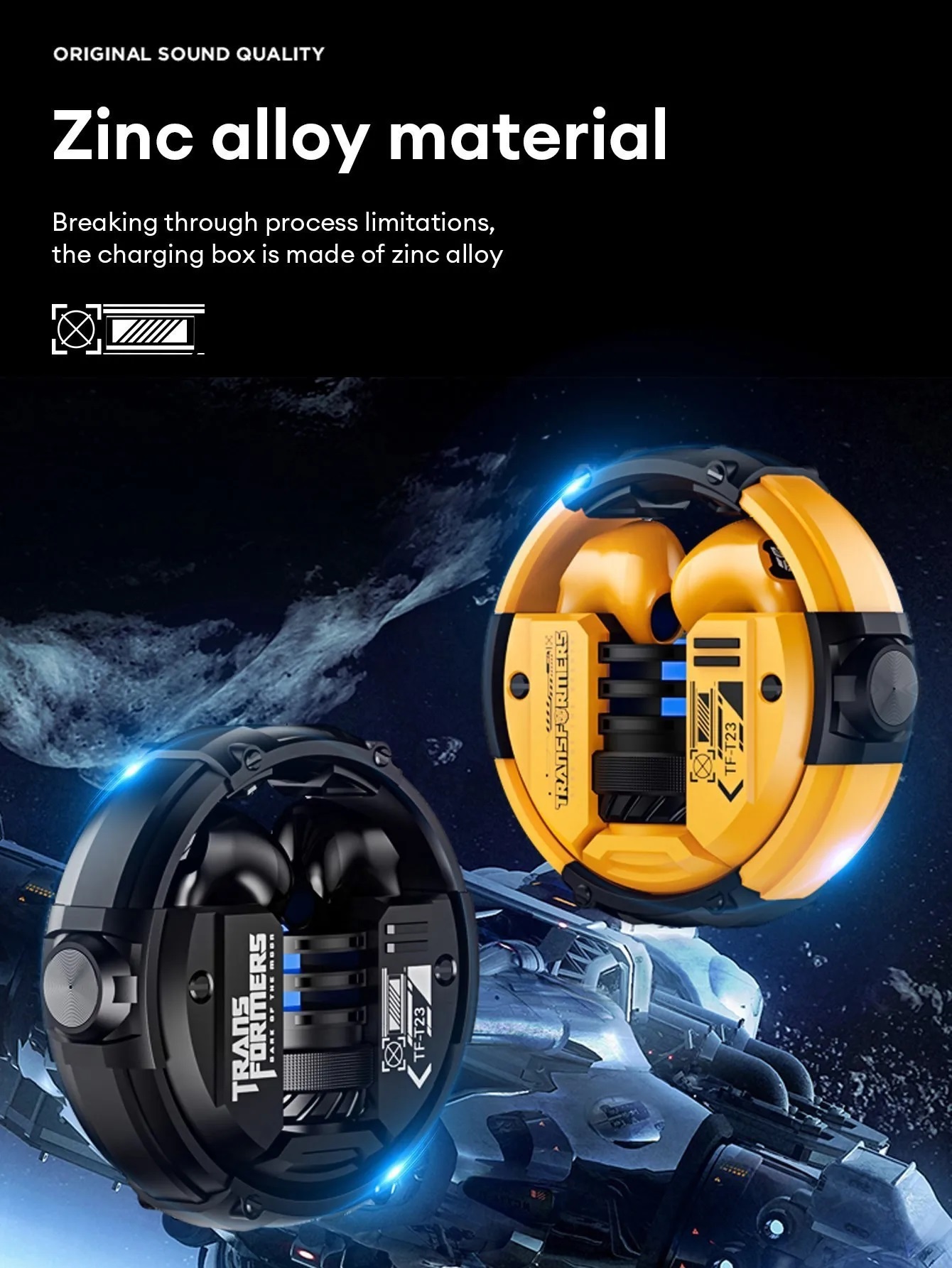 TRANSFORMERS TF-T23 Wireless Bluetooth Earbuds Sport Gaming Headphones