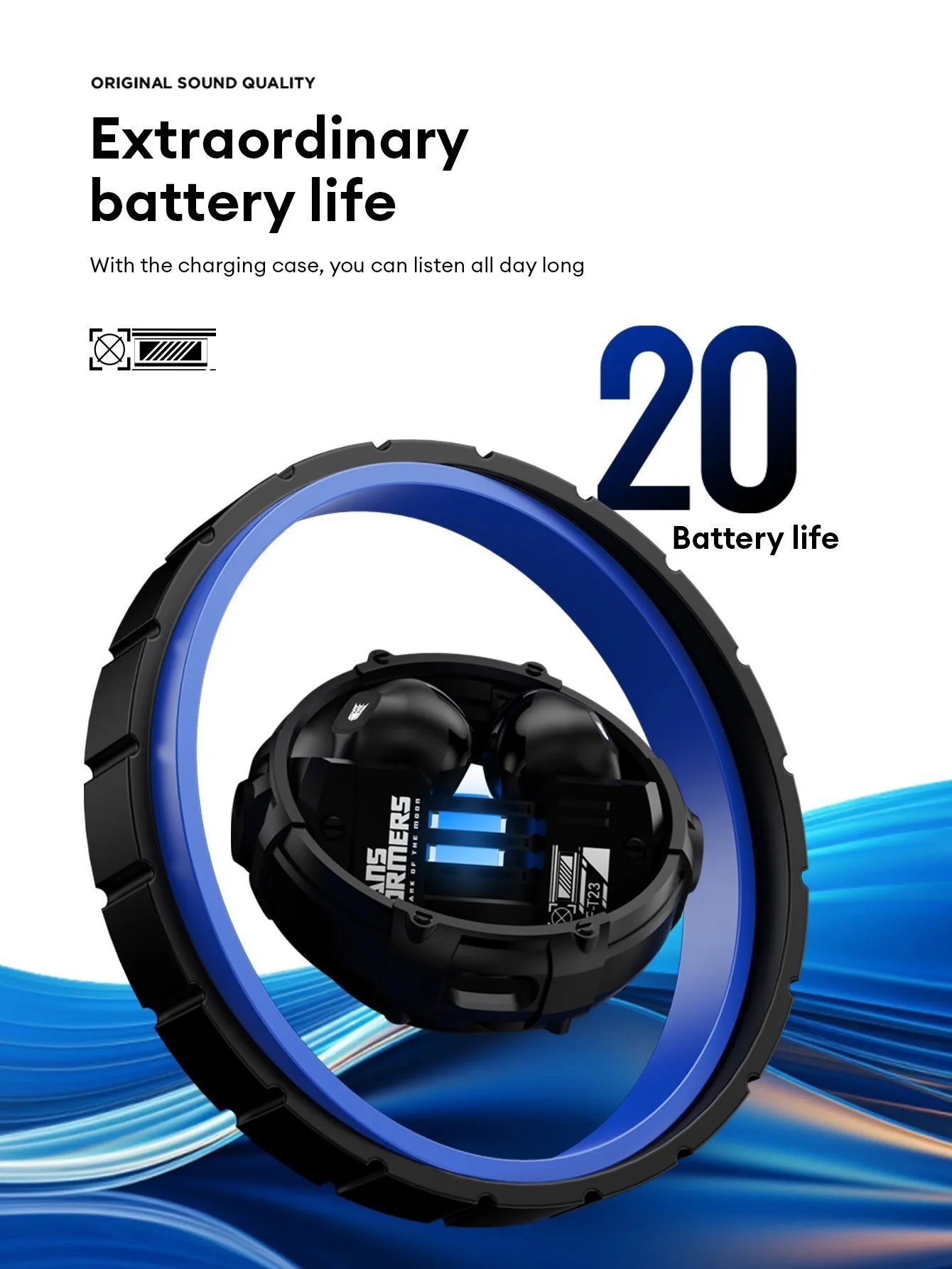 TRANSFORMERS TF-T23 Wireless Bluetooth Earbuds Sport Gaming Headphones