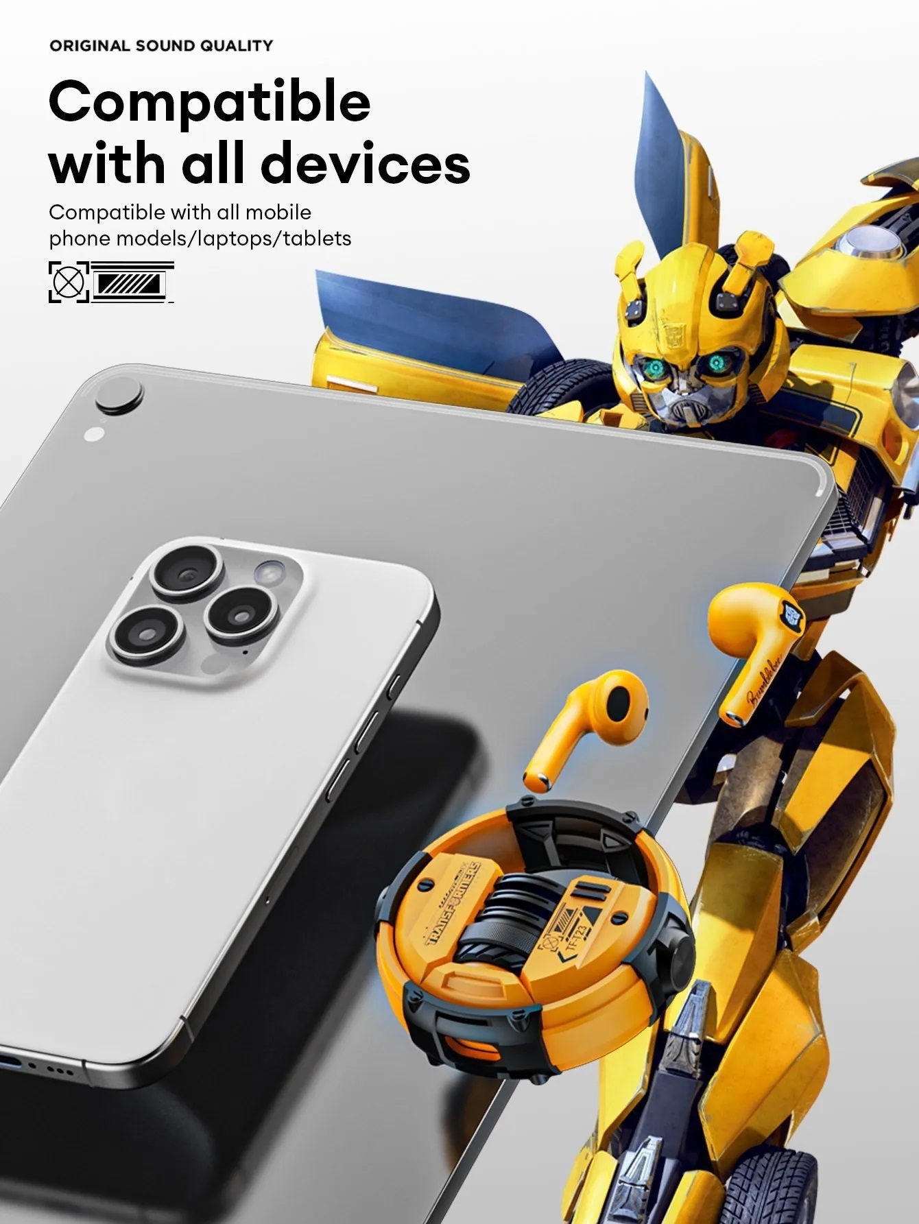 TRANSFORMERS TF-T23 Wireless Bluetooth Earbuds Sport Gaming Headphones