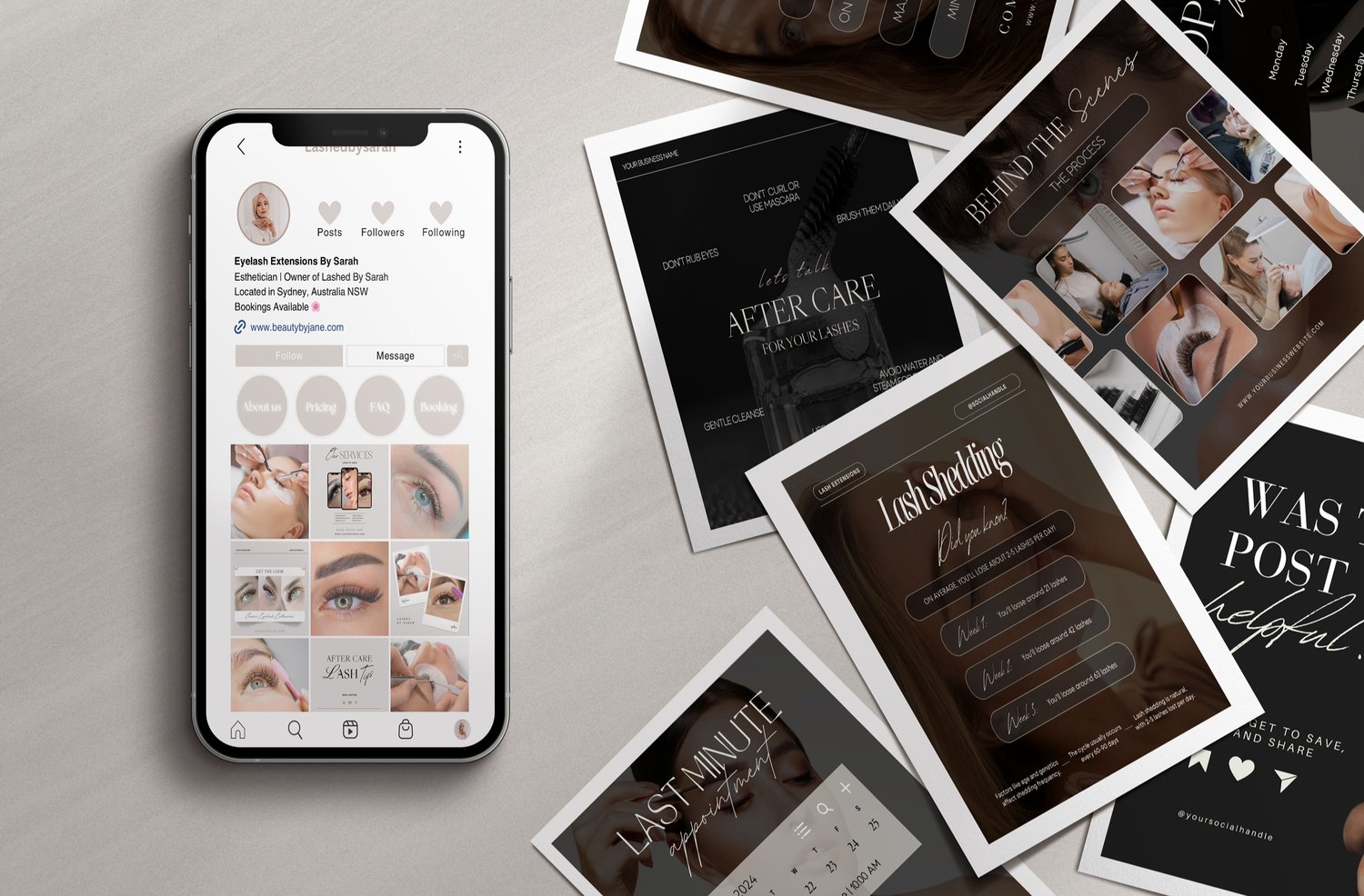 Social media templates for eyelash extension business, Digital download for eyelash extensions marketing, Time-saving eyelash extension social media templates, Pre-made Instagram posts for lash techs, Efficient social media strategy for eyelash technician