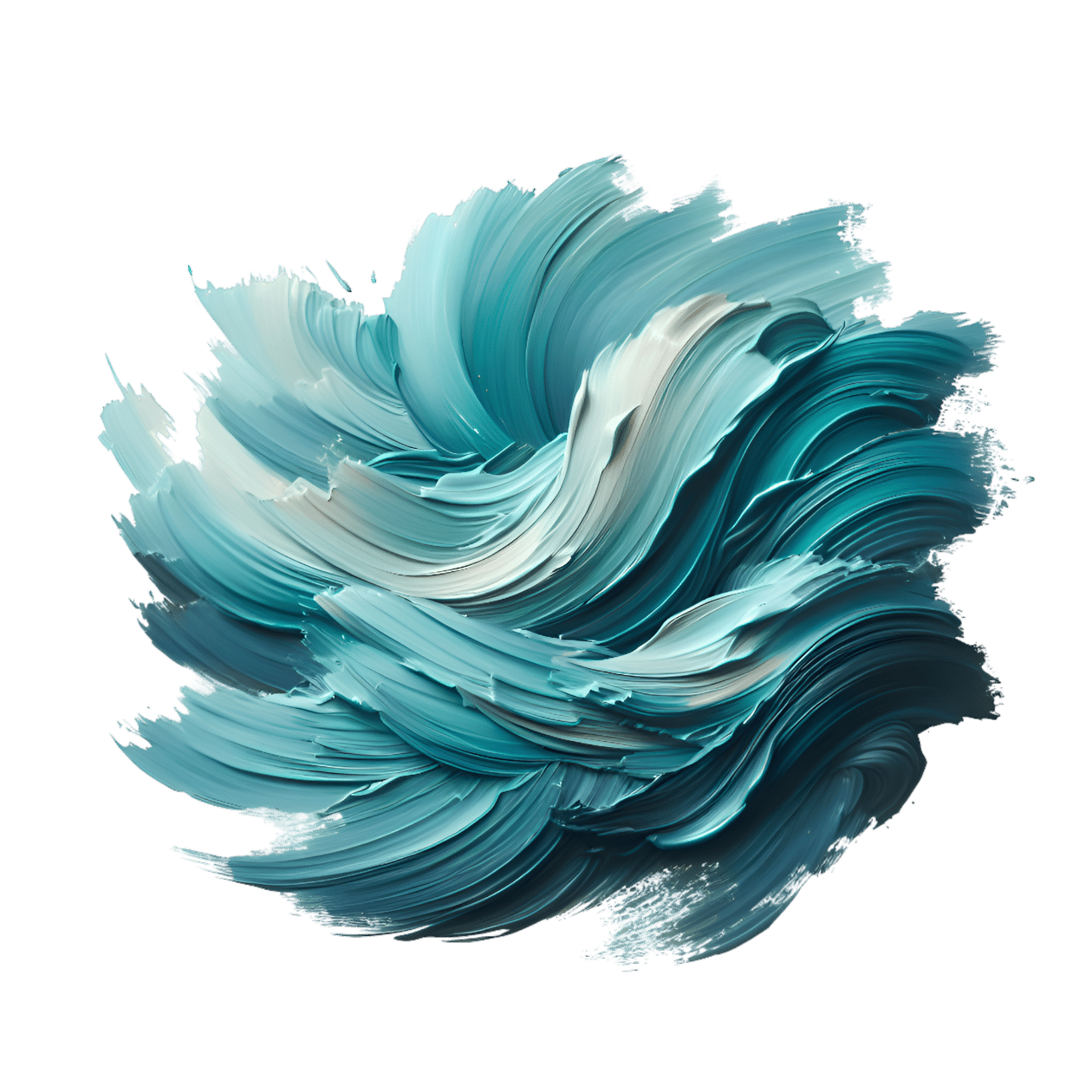 Shades of Teal and Turquoise Paint Brushstrokes
