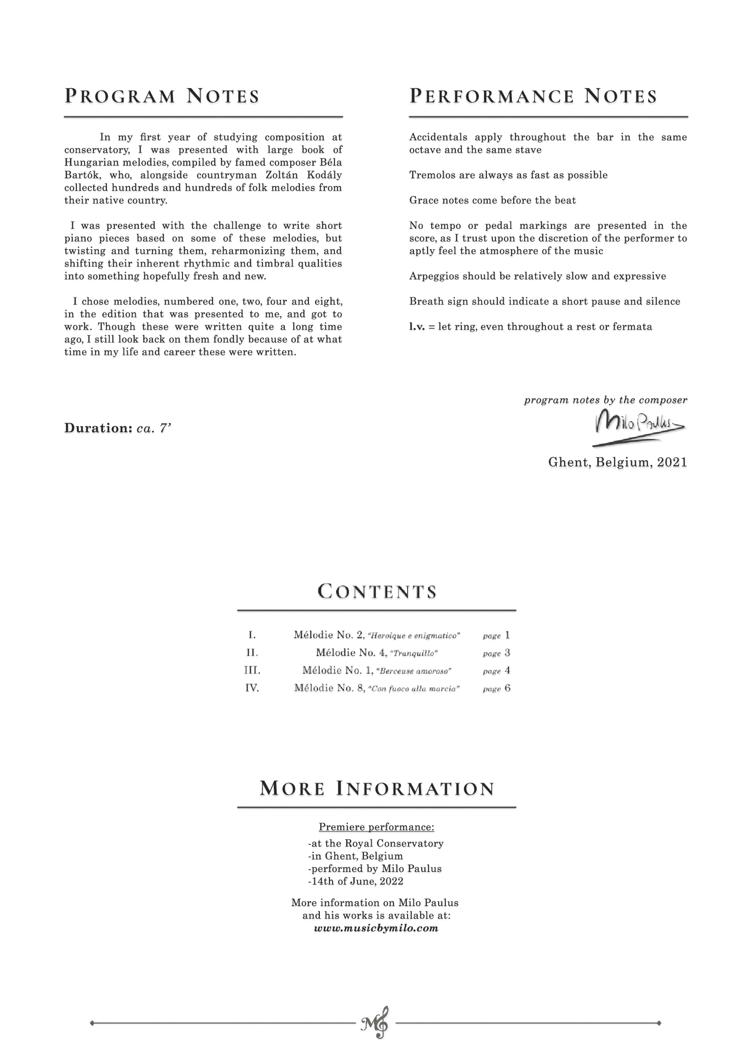 milo paulus solo piano work 4 hungarian melodies performance page