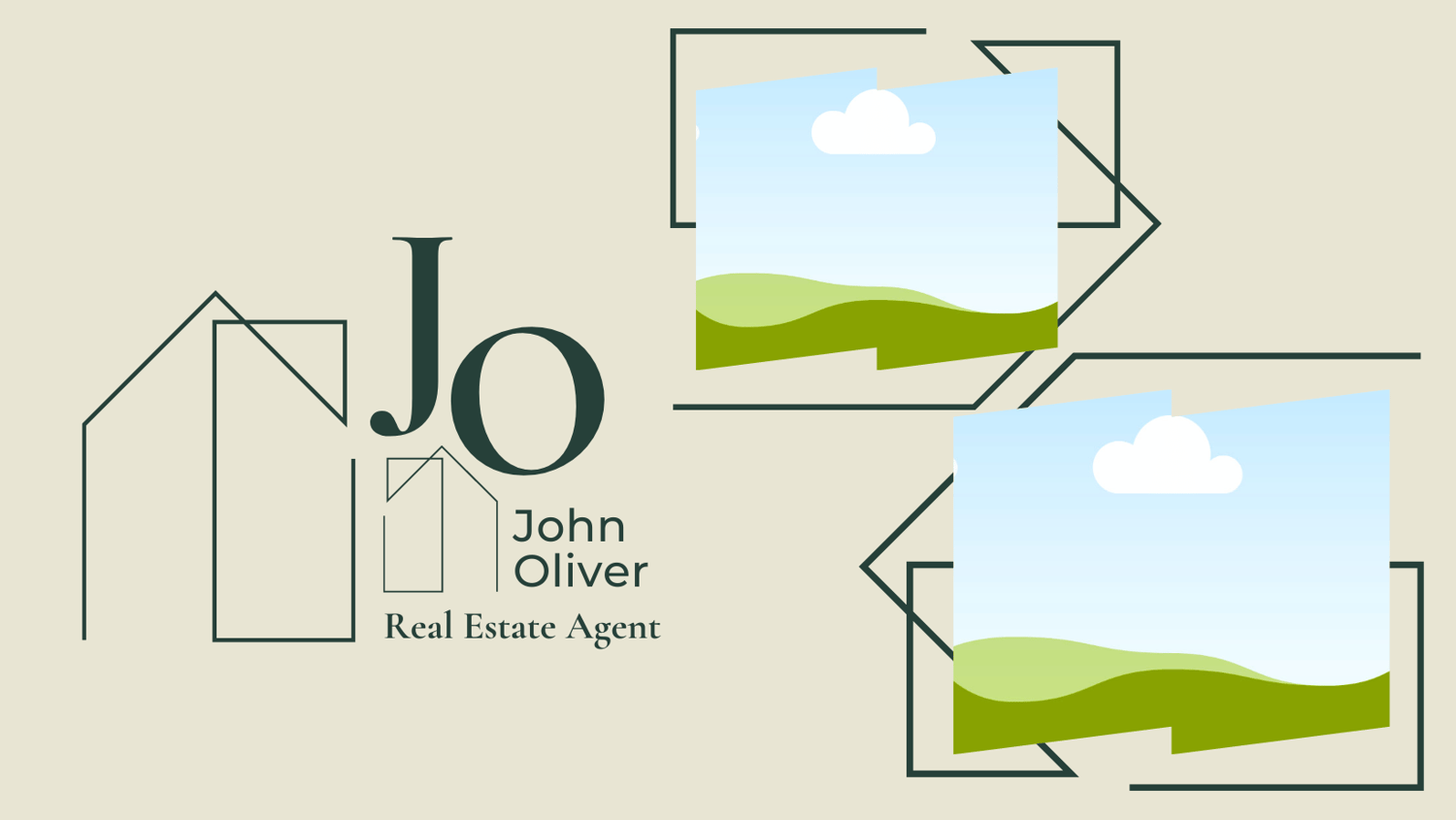 Customizable Modern, minimalist initials with house motif Branding Bundle - 10 Editable Canva Templates for Small Business Marketing. Facebook Cover