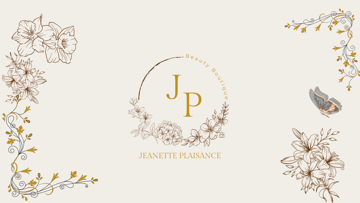 Customizable Classic initials in a circular floral frame Branding Bundle - 10 Editable Canva Templates for Small Business Marketing. Facebook Cover
