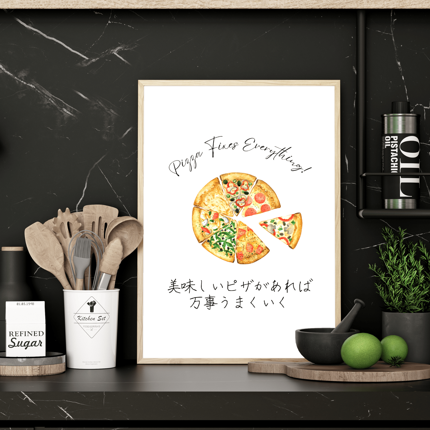 pizza wall art for kitchens