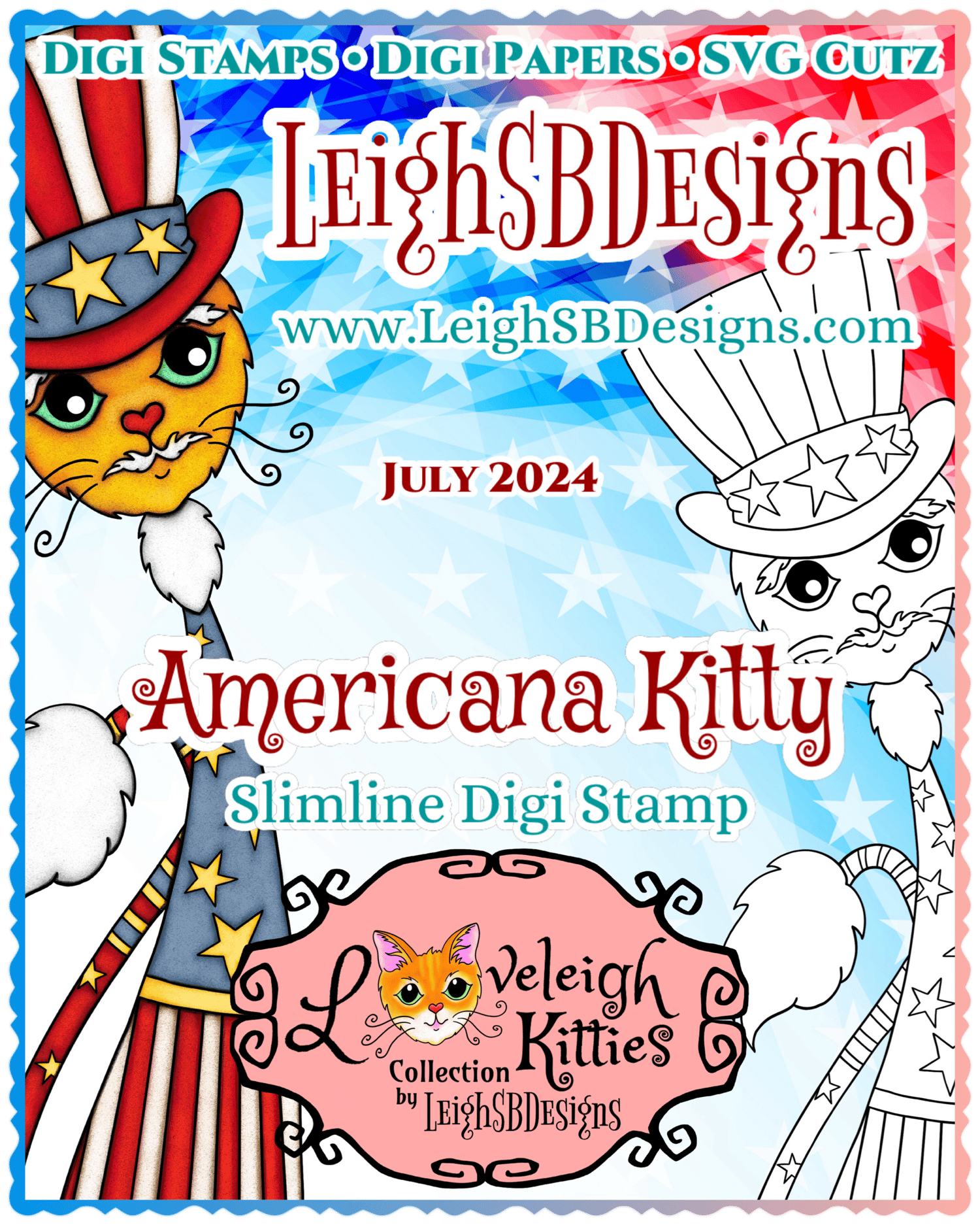 LeighSBDesigns Americana Kitty
