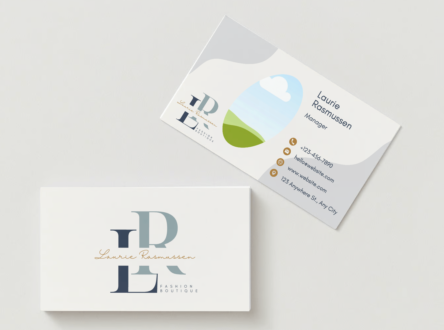 Customizable Minimalistic and elegant initials Branding Bundle - 10 Editable Canva Templates for Small Business Marketing. Business Card