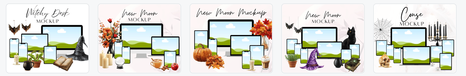 Halloween digital product mockups