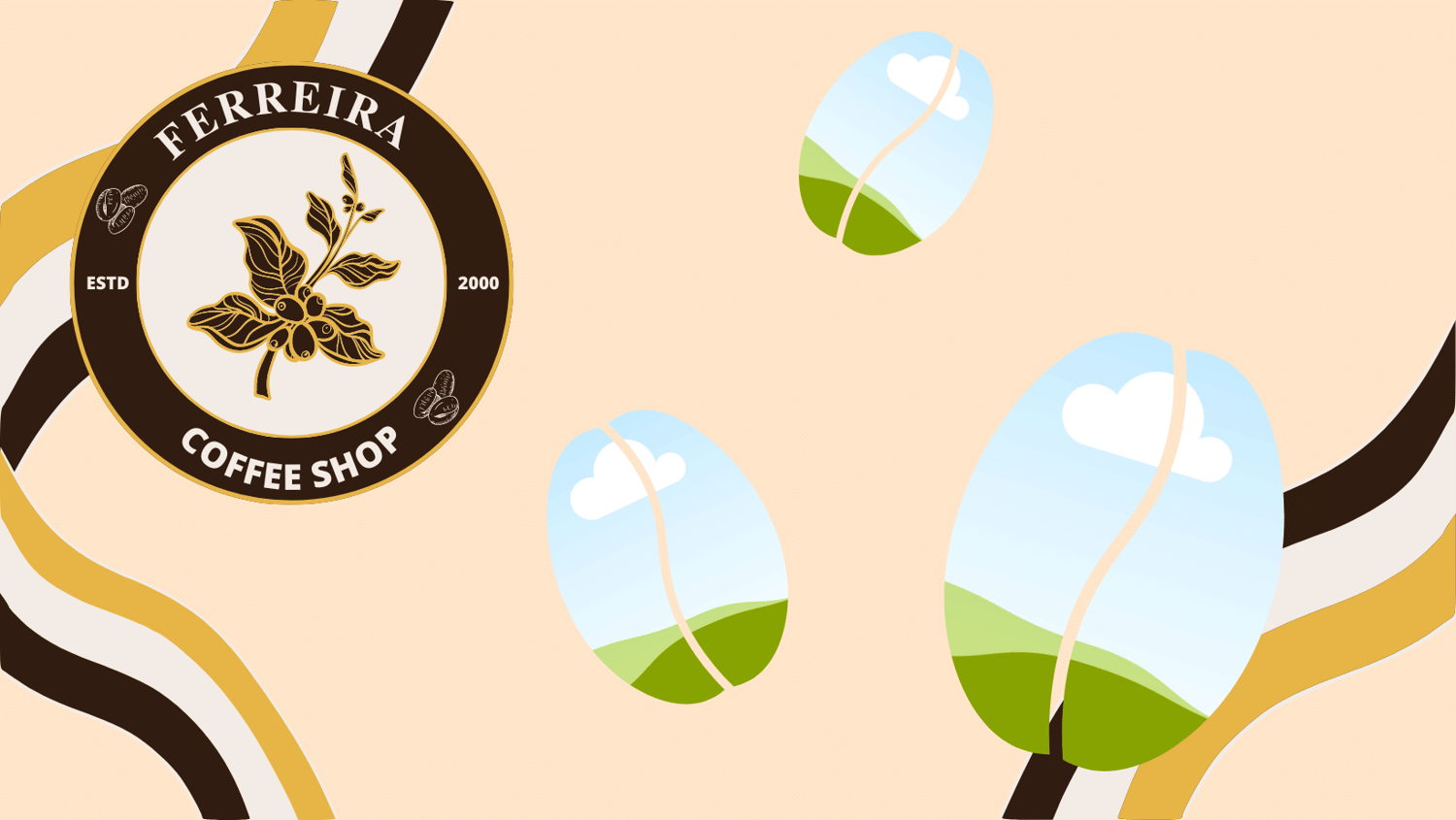Customizable Classic Coffee Bean Branding Bundle - 10 Editable Canva Templates for Small Business Marketing. Facebook Cover
