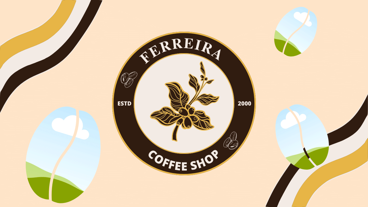 Customizable Classic Coffee Bean Branding Bundle - 10 Editable Canva Templates for Small Business Marketing. Zoom virtual background