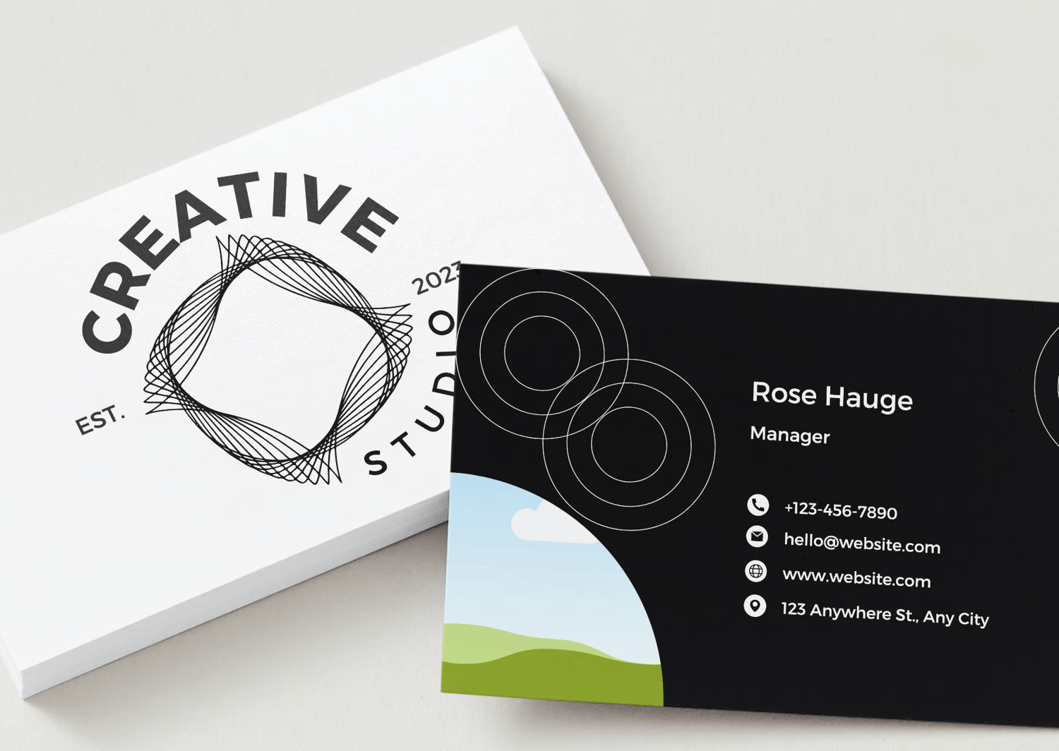 Customizable Clean Geometric Design Branding Bundle - 10 Editable Canva Templates for Small Business Marketing. Business Card