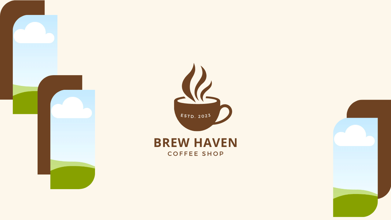 Customizable simple coffee cup design Branding Bundle - 11 Editable Canva Templates for Small Business Marketing. Zoom Virtual Background
