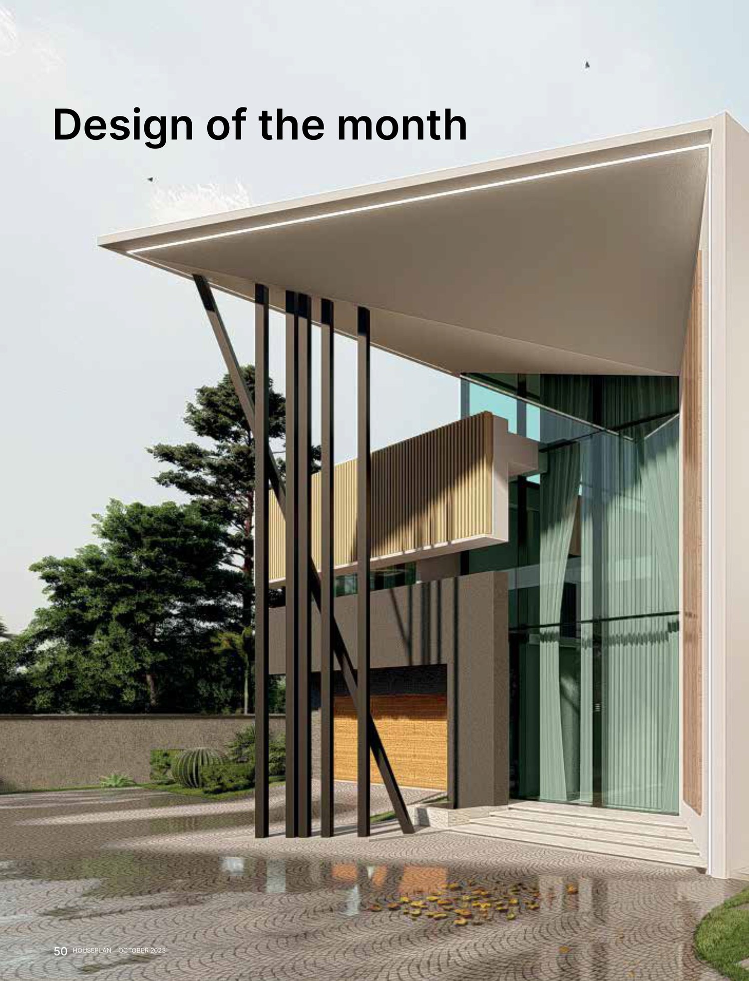 This modern house design aims to create a harmonious balance between aesthetics, functionality, and sustainability, catering to contemporary living needs.