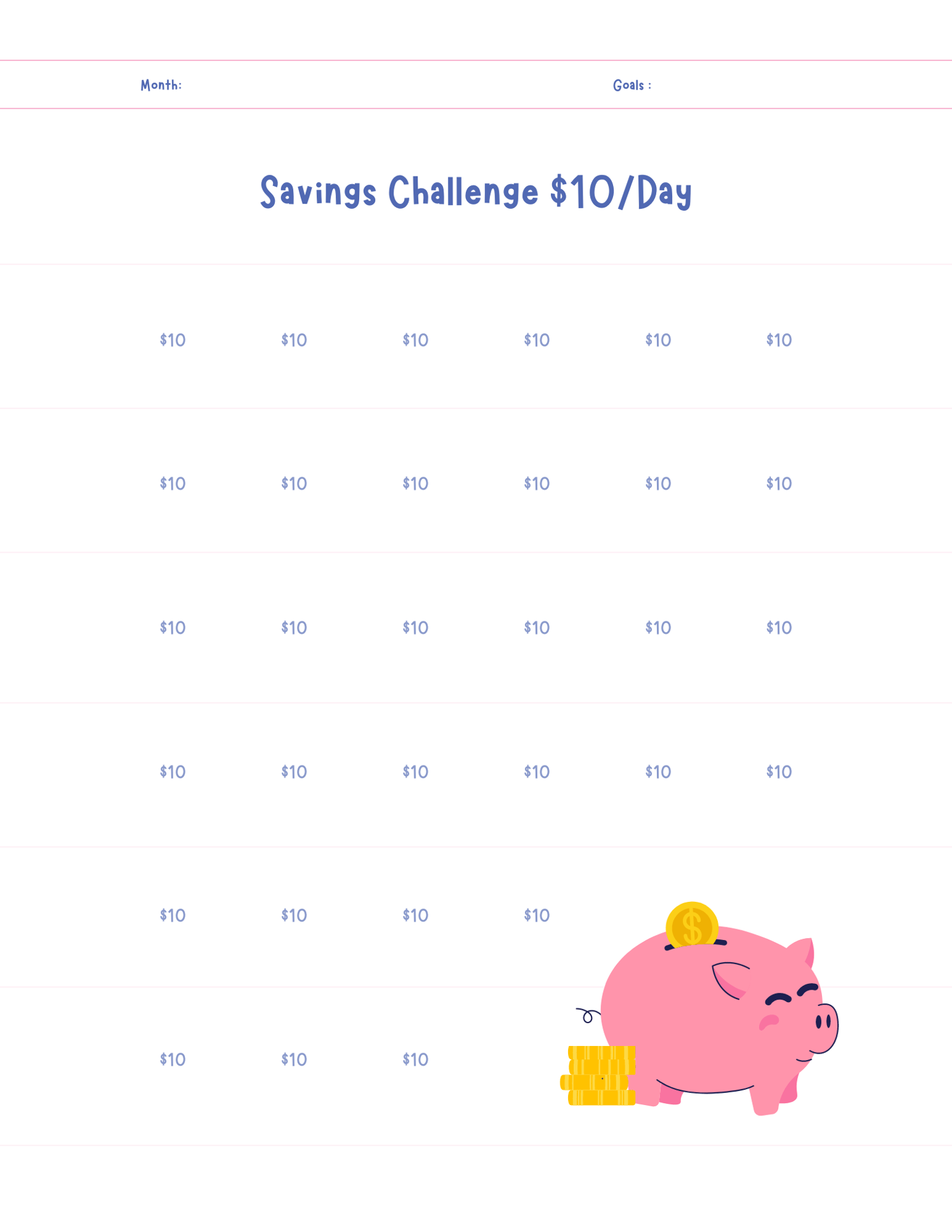SAVING CHALLENGE WORKSHEETS - Payhip