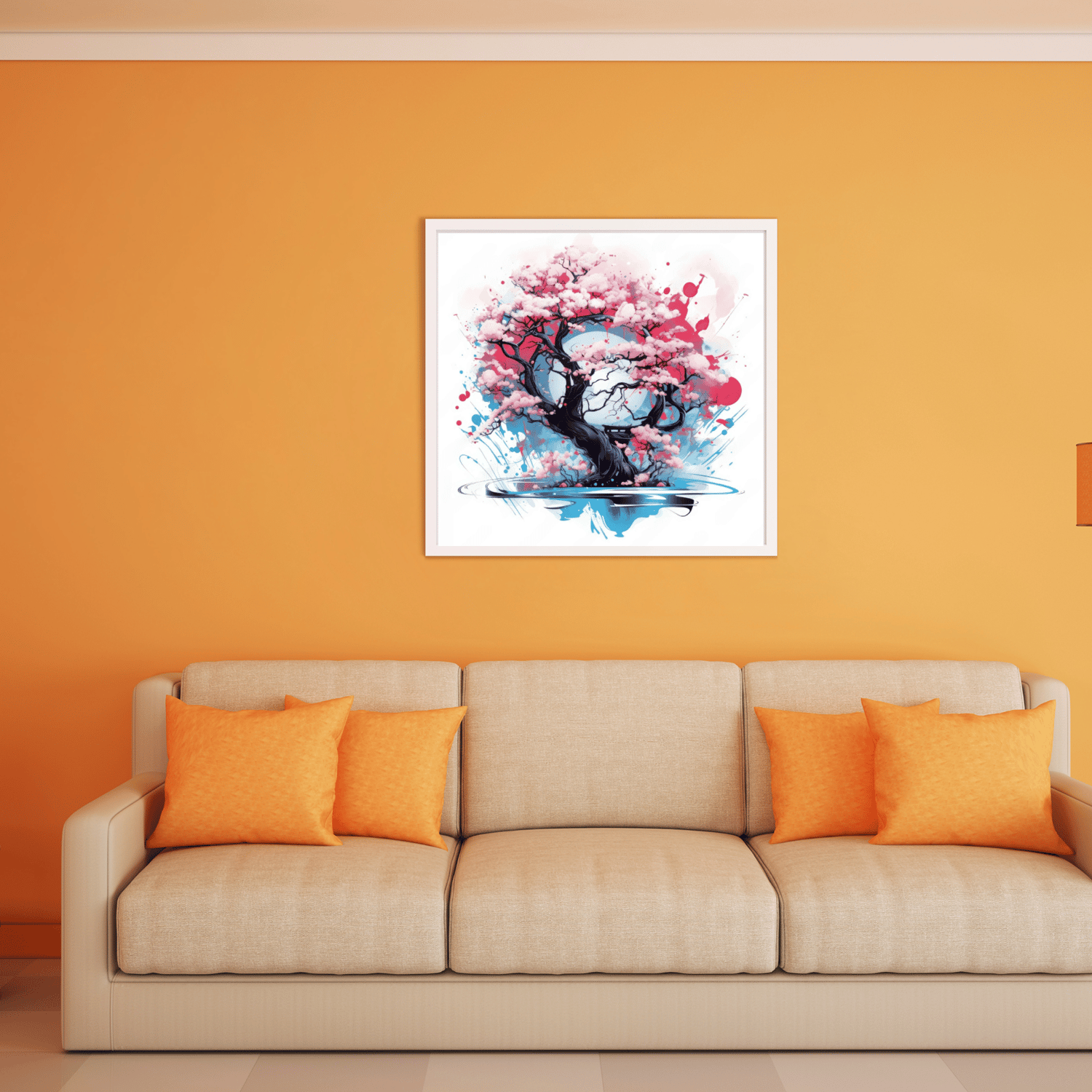 elegance and nature to your home with this unique oriental style wild cherry tree artwork.