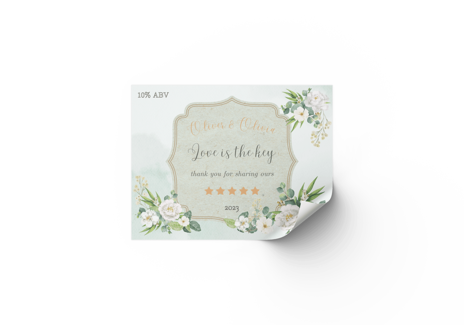 Elegant White Floral Photo Frame Special Occasions Bundle - 10 Editable Canva Templates for Weddings, Engagements, and More. Mock sticker 4"x3"